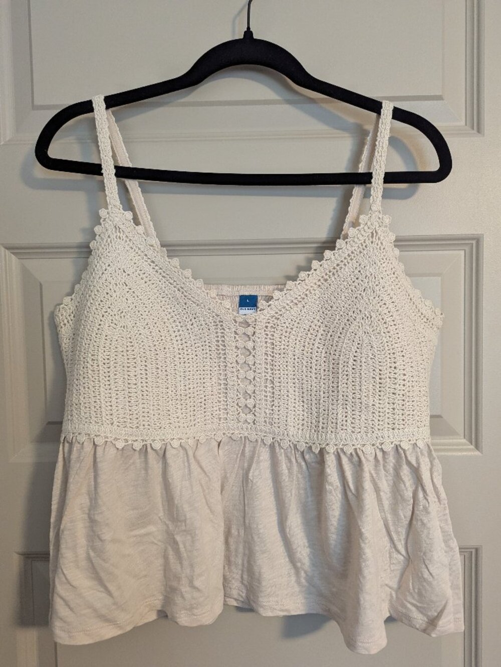 Od Navy Sleeveless Crochet Top [Size L]